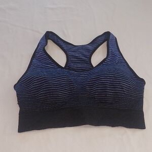 Yelete Black and Blue Sports Bra.Size Large .